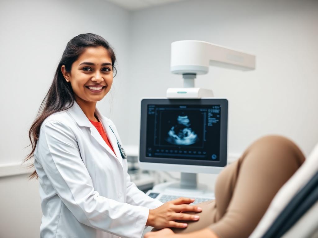Radiologist with a patient at Athipathi Scan Centre
